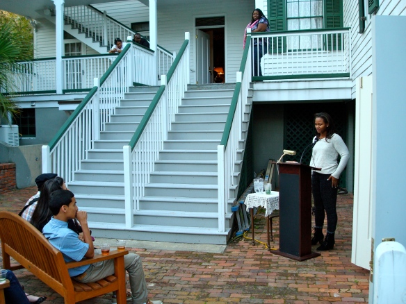 The poetry-filled weekend began at the historic Knott House Museum on Friday night, where students were able to introduce themselves and share some of their own poetry. 